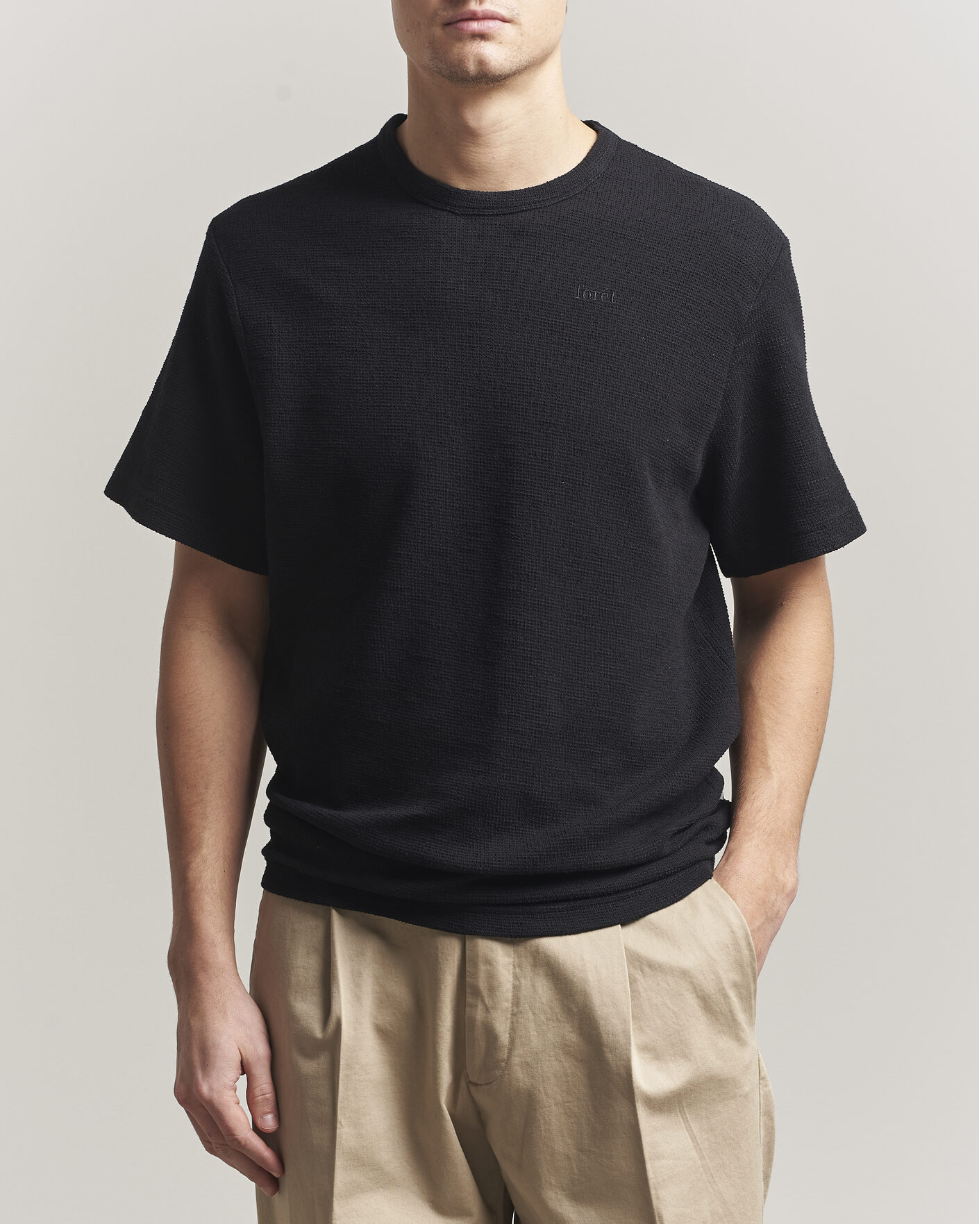 Herren | T-Shirts | Forét | Fir Structured T-Shirt Black