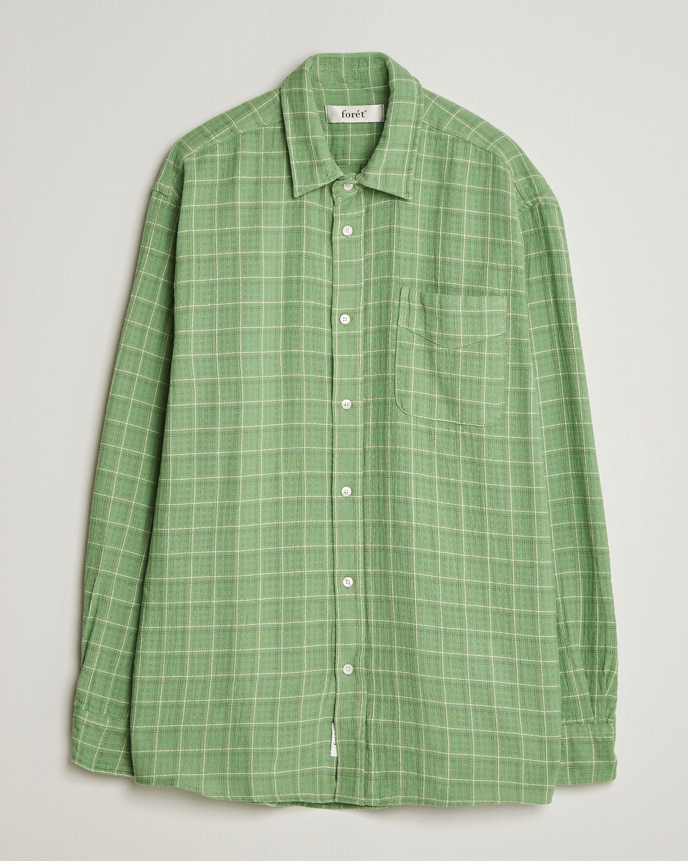 Herren | Hemden | Forét | Scout Relaxed Fit Loose Weave Shirt Vibrant Moss