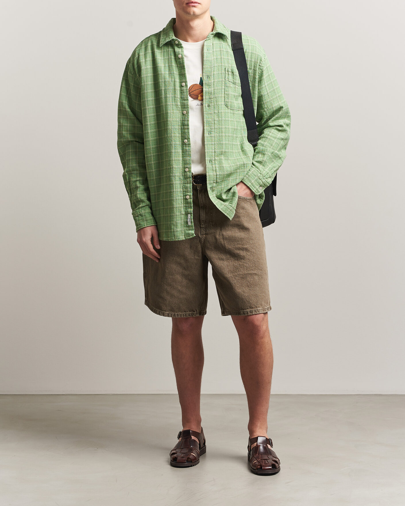 Herren | Hemden | Forét | Scout Relaxed Fit Loose Weave Shirt Vibrant Moss