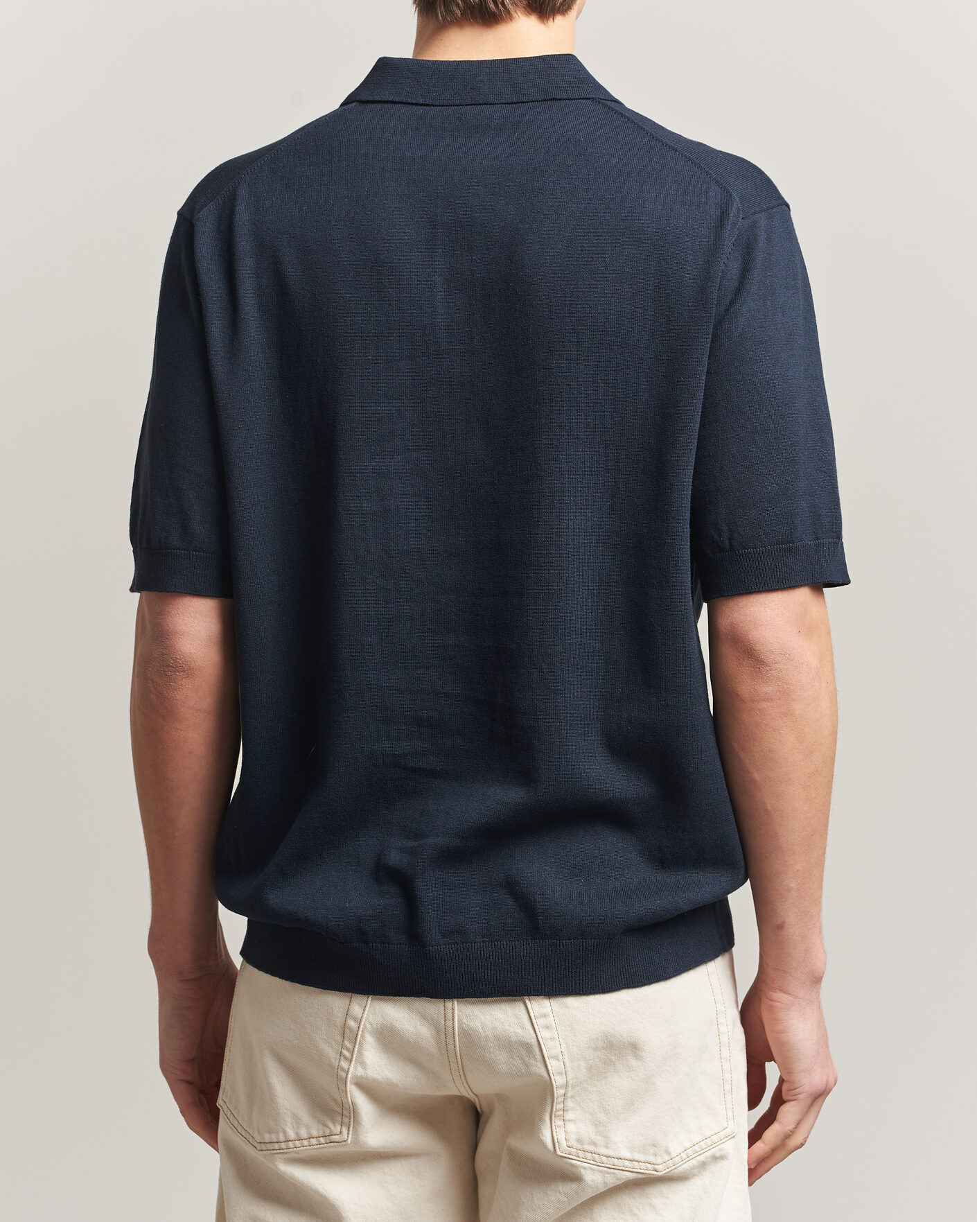 Herren | Poloshirts | Forét | Sea Cotton/Linen Polo Navy