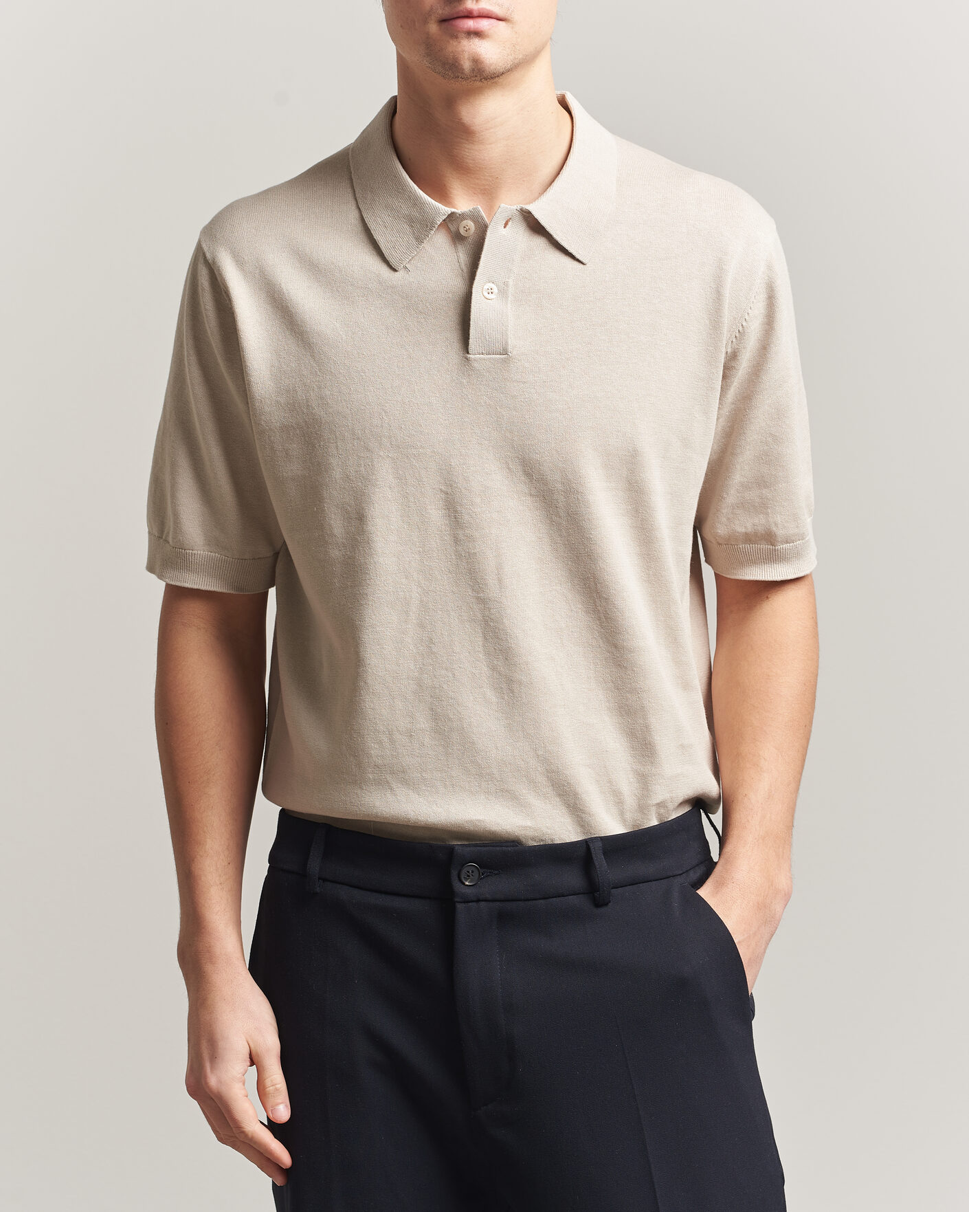 Herren | Poloshirts | Forét | Sea Cotton/Linen Polo Oatmeal