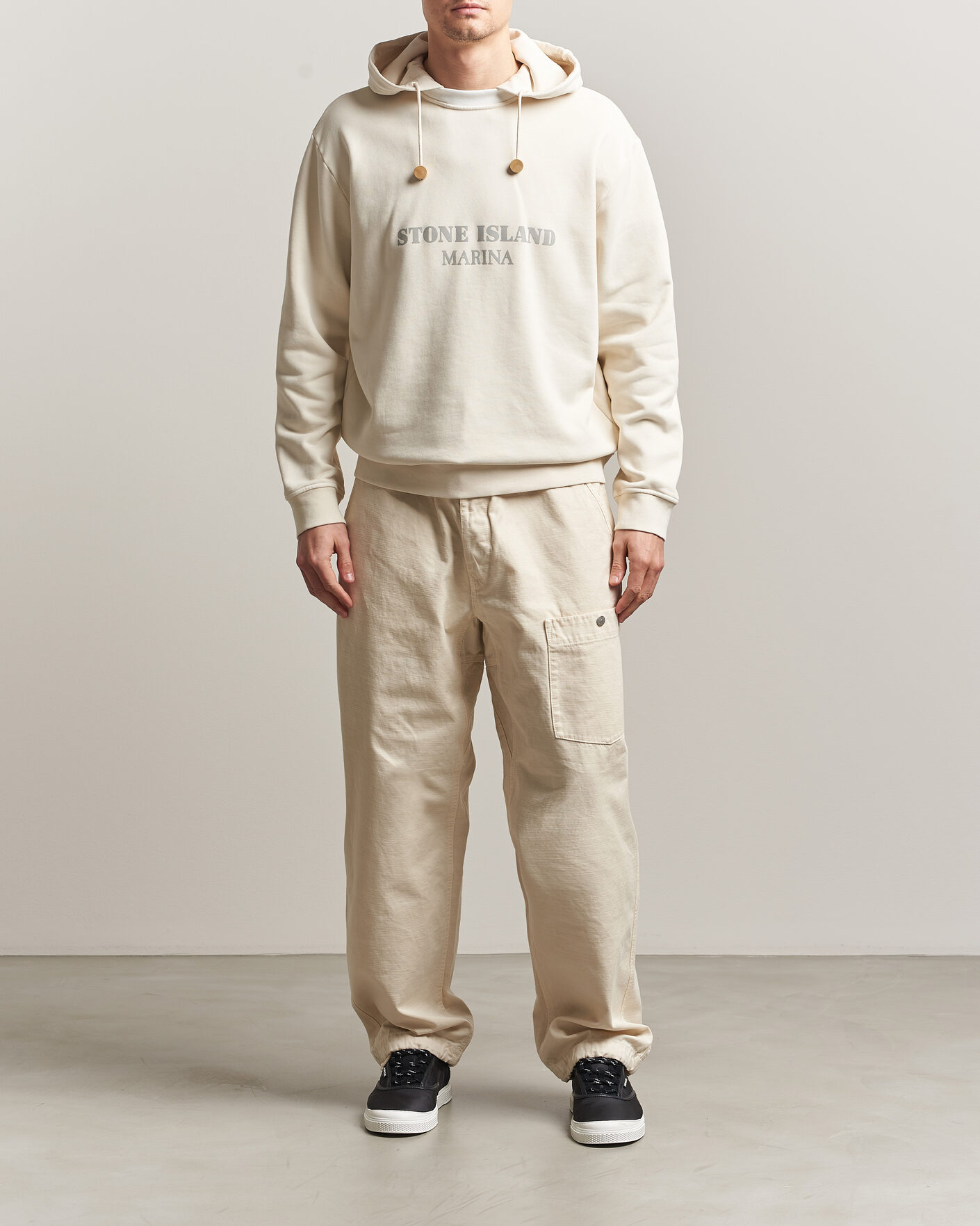 Herren | Hosen | Stone Island | Marina Cotton Twill Trousers Ivory