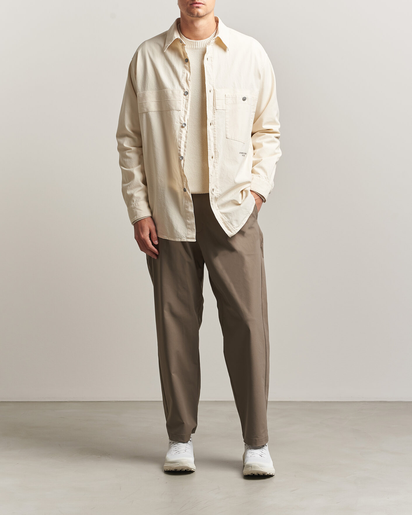 Herren | Hemden | Stone Island | Marina Cotton Panama Weave Overshirt Ivory