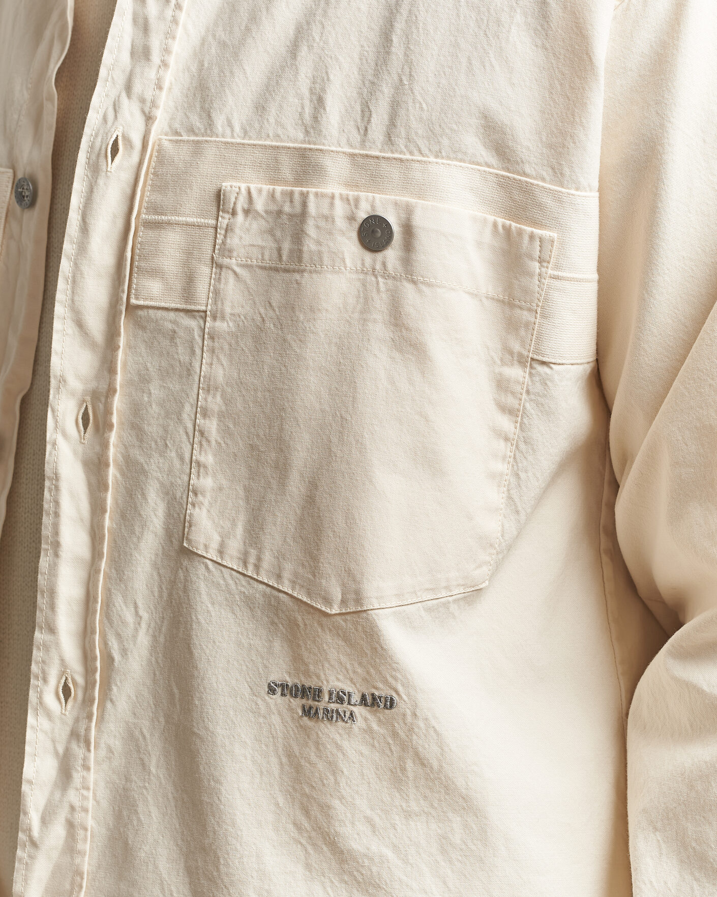 Herren | Hemden | Stone Island | Marina Cotton Panama Weave Overshirt Ivory
