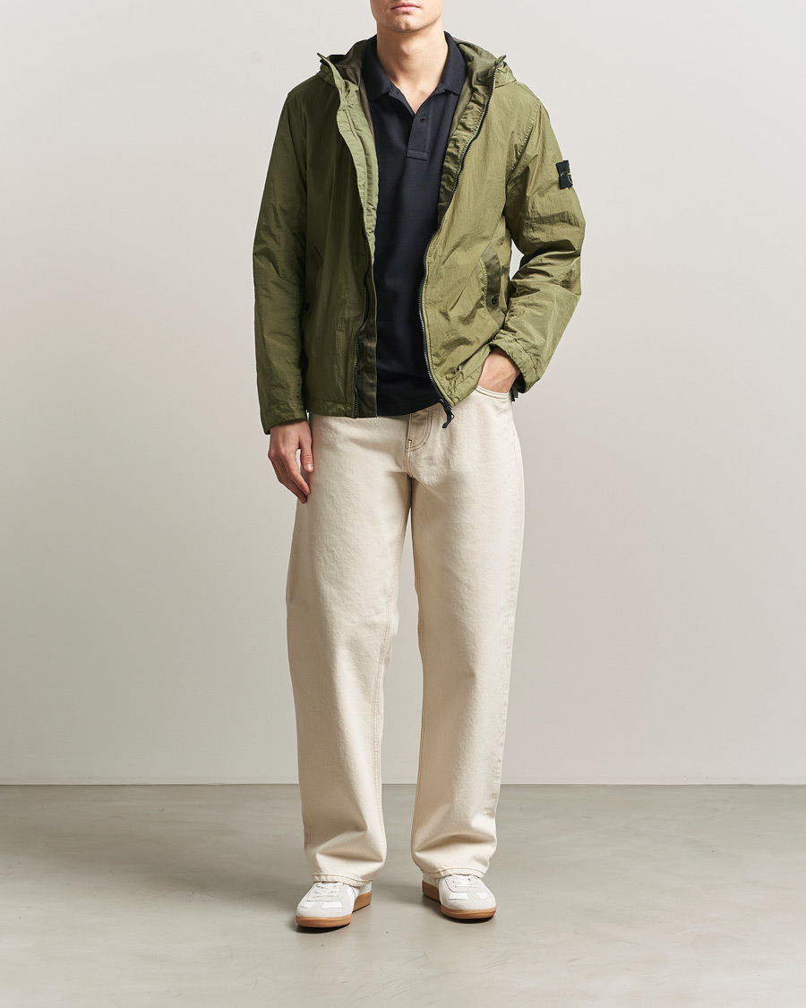 Herren | Jacken | Stone Island | Crinkle Reps Padded Hood Jacket Military Green