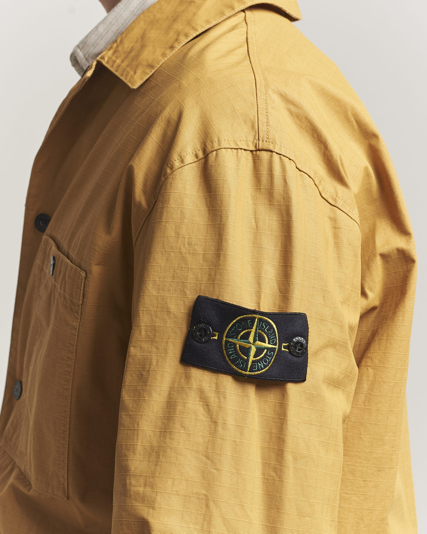 Herren | Jacken | Stone Island | Double Coated Cotton Ripstop Overshirt Mustard