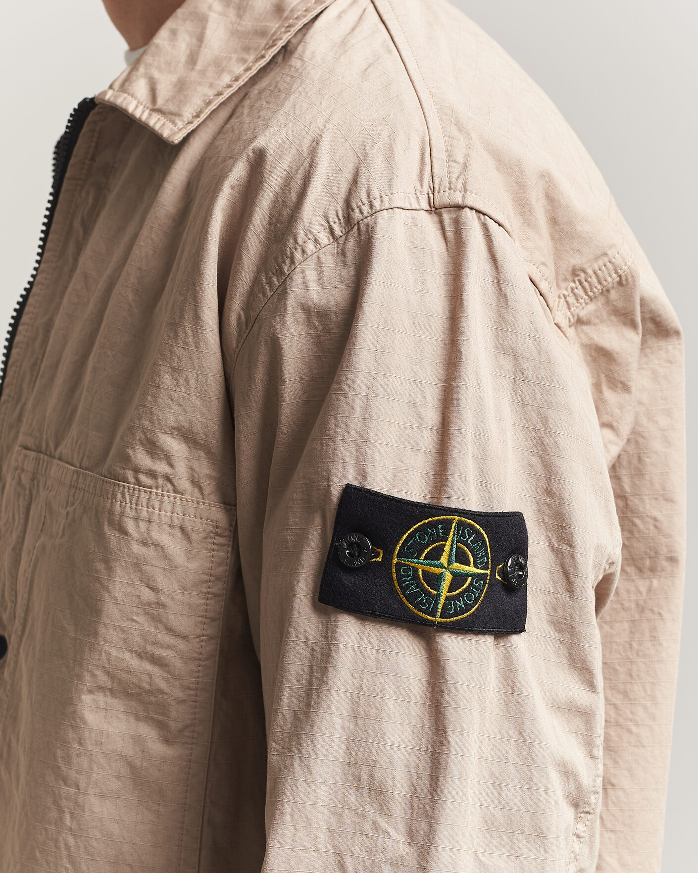 Herren | Hemden | Stone Island | Cotton Ripstop Zip Overshirt Desert