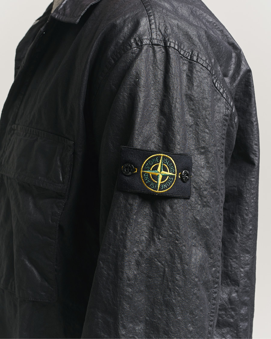 Herren | Hemden | Stone Island | Garment Dyed Nylon Zip Overshirt Black