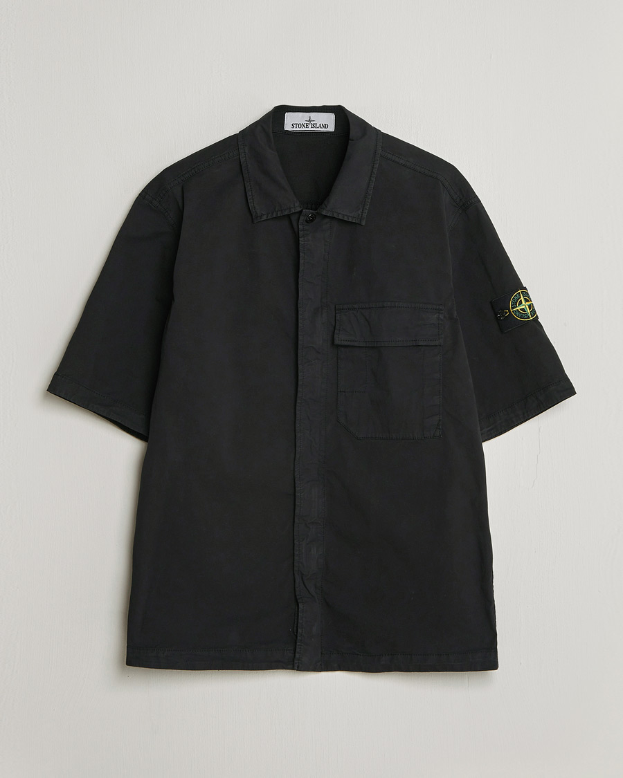 Herren | Hemden | Stone Island | Organic Cotton Twill Short Sleeve Shirt Black