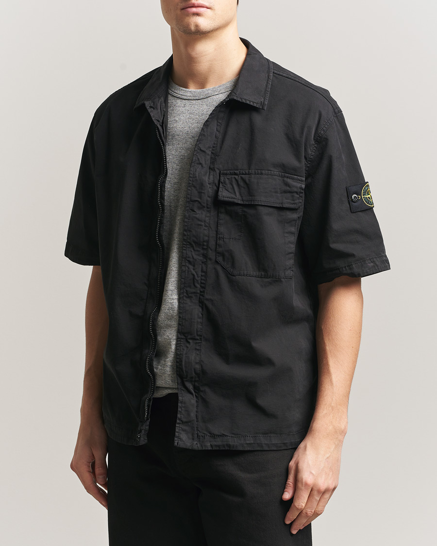 Herren | Hemden | Stone Island | Organic Cotton Twill Short Sleeve Shirt Black