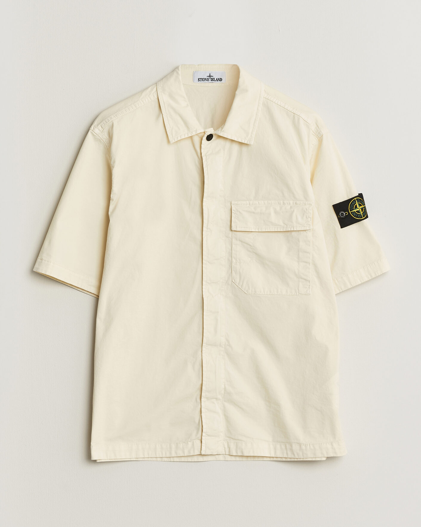 Herren | Hemden | Stone Island | Organic Cotton Twill Short Sleeve Shirt Ivory
