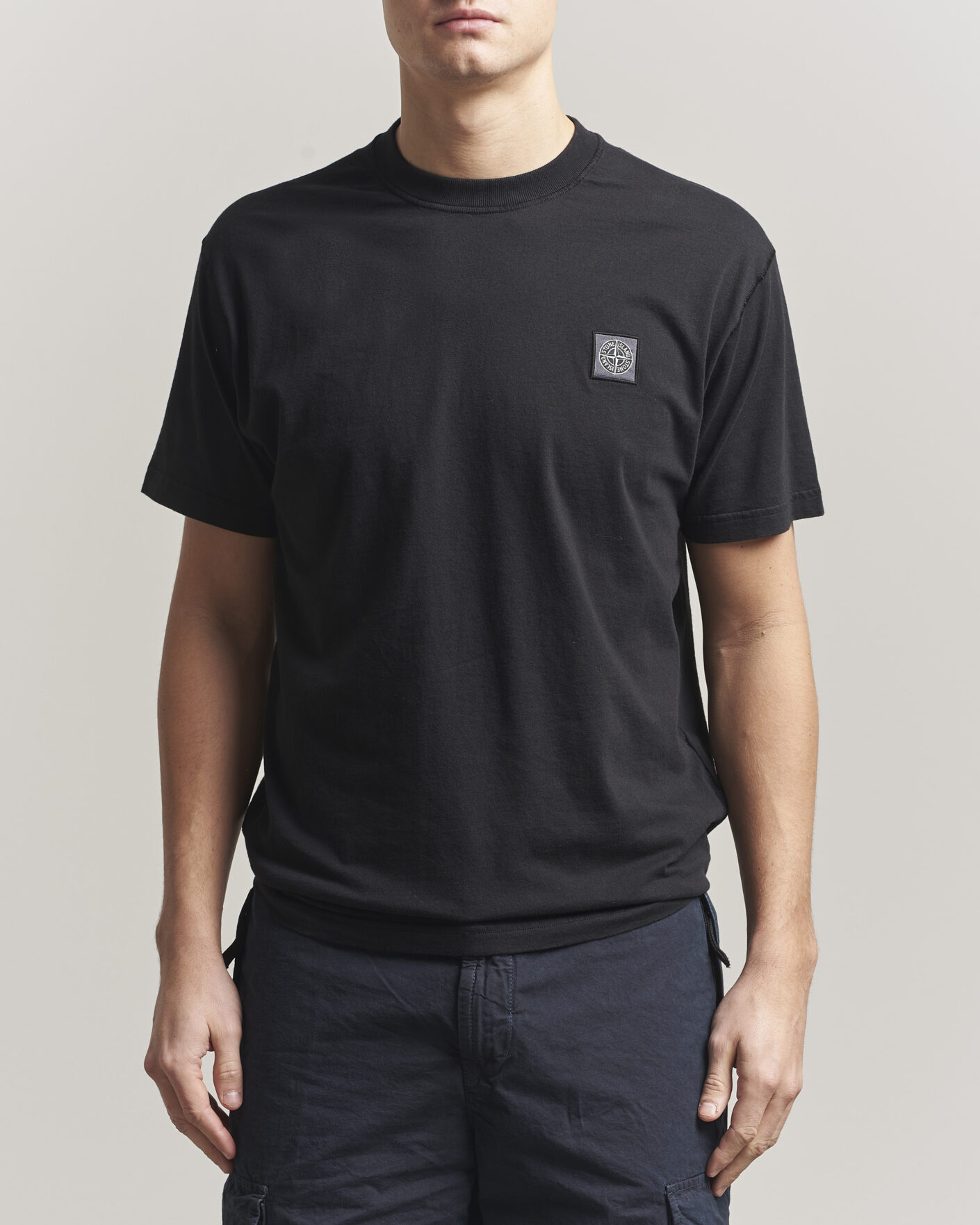 Herren | T-Shirts | Stone Island | Organic Cotton Fissato Effect T-Shirt Black