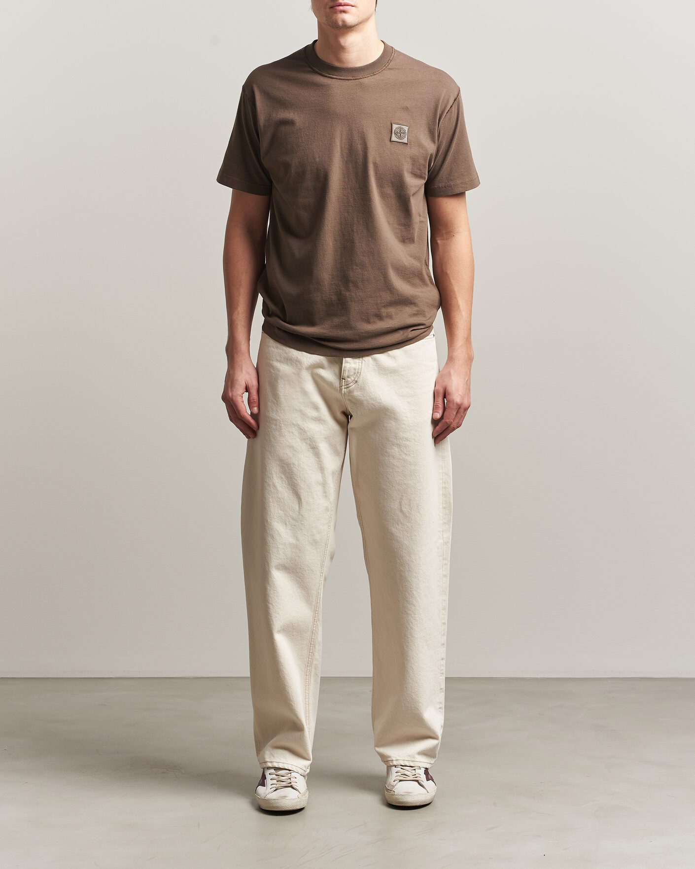 Herren | T-Shirts | Stone Island | Organic Cotton Fissato Effect T-Shirt Umber