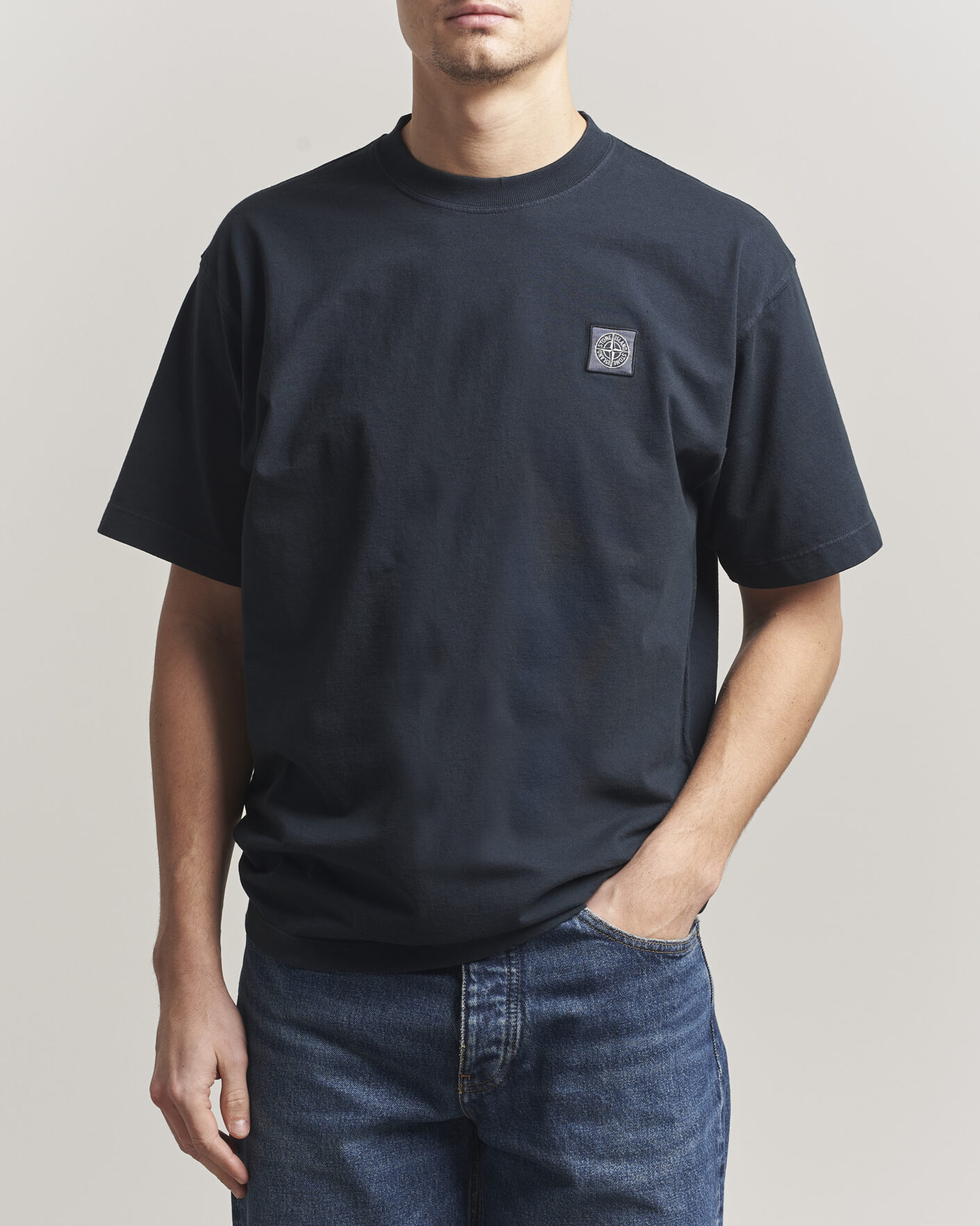 Herren | T-Shirts | Stone Island | Combed Organic Cotton T-Shirt Navy