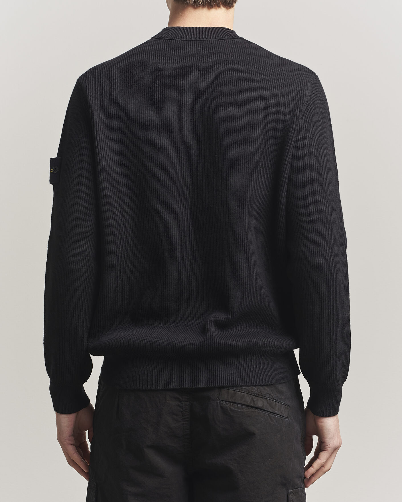 Herren | Pullover | Stone Island | Ribbed Soft Organic Cotton Crewneck Black