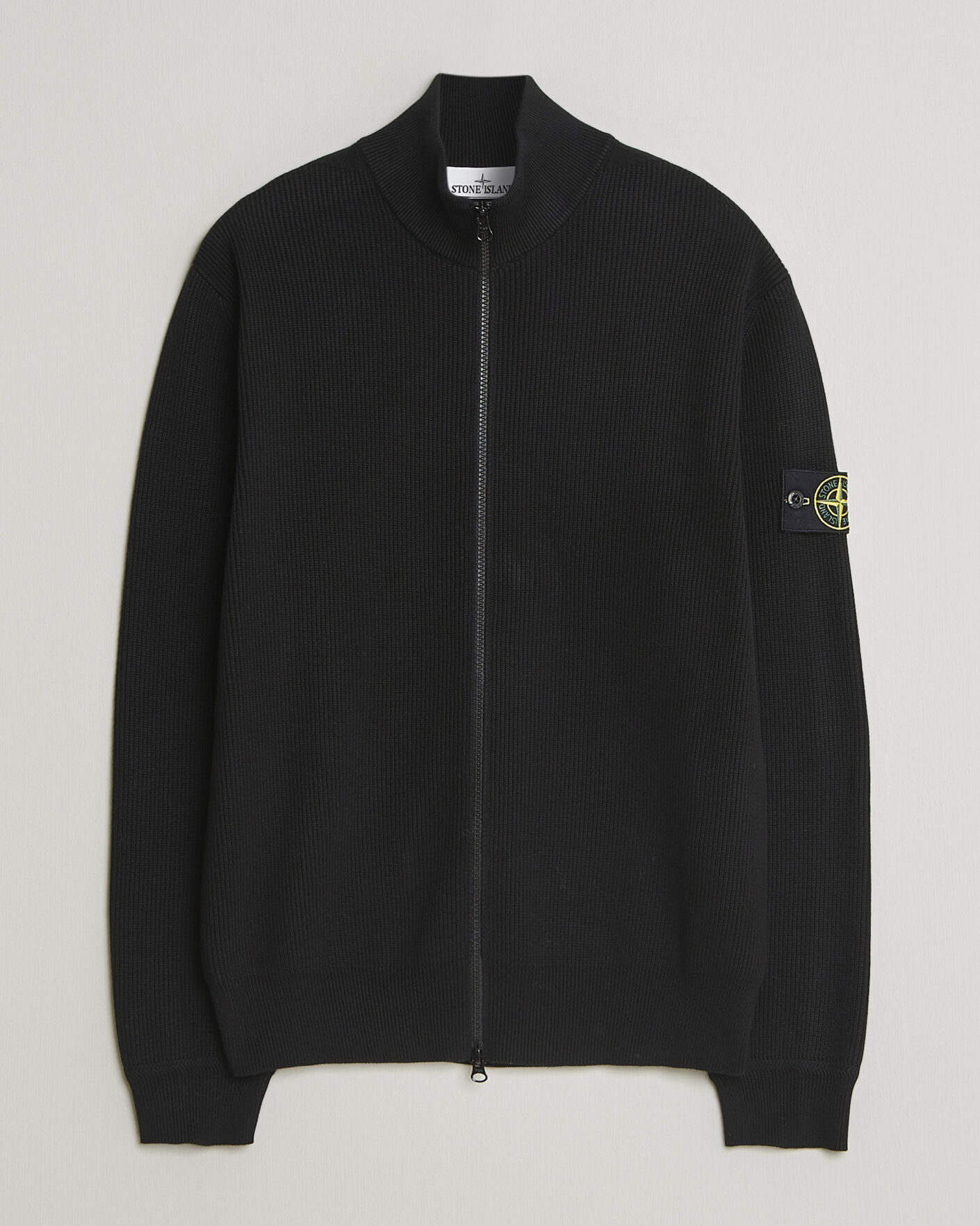 Herren | Pullover | Stone Island | Ribbed Soft Organic Cotton Full Zip Black