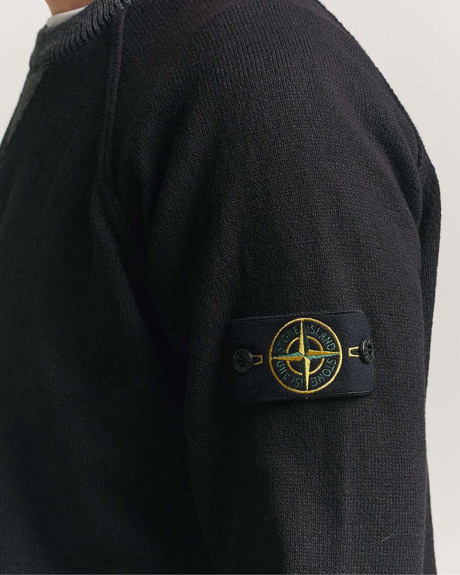 Herren | Pullover | Stone Island | Raw Hand Organic Cotton Raglan Crewneck Black
