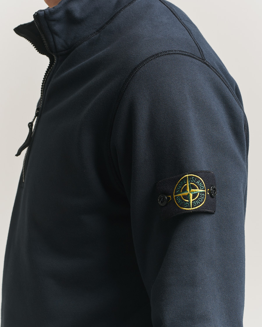 Herren | Pullover | Stone Island | Garment Dyed Fleece Half Zip Navy