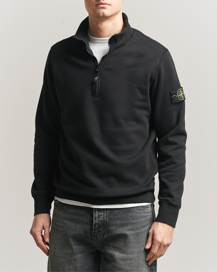 Herren | Pullover | Stone Island | Garment Dyed Fleece Half Zip Black