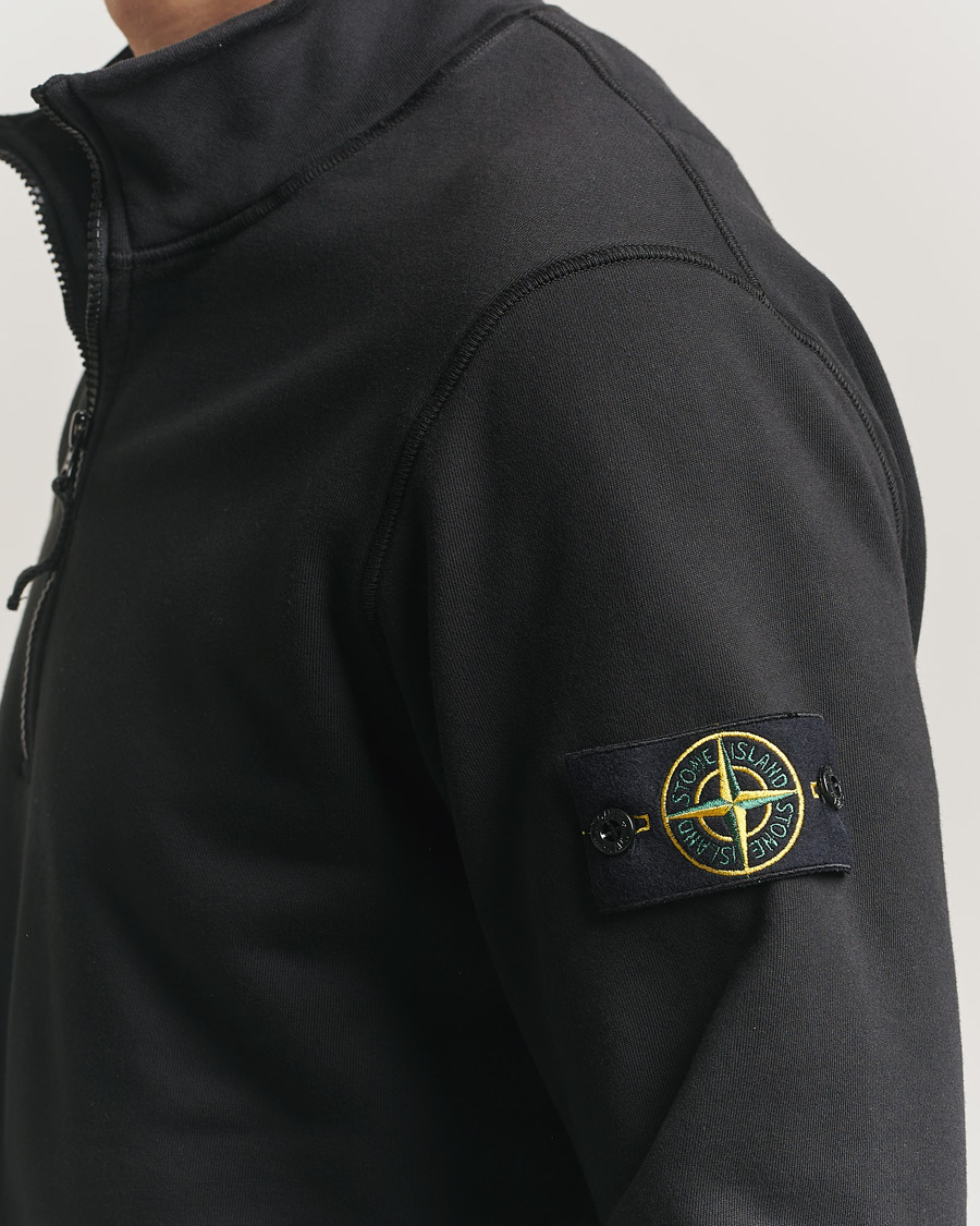 Herren | Pullover | Stone Island | Garment Dyed Fleece Half Zip Black