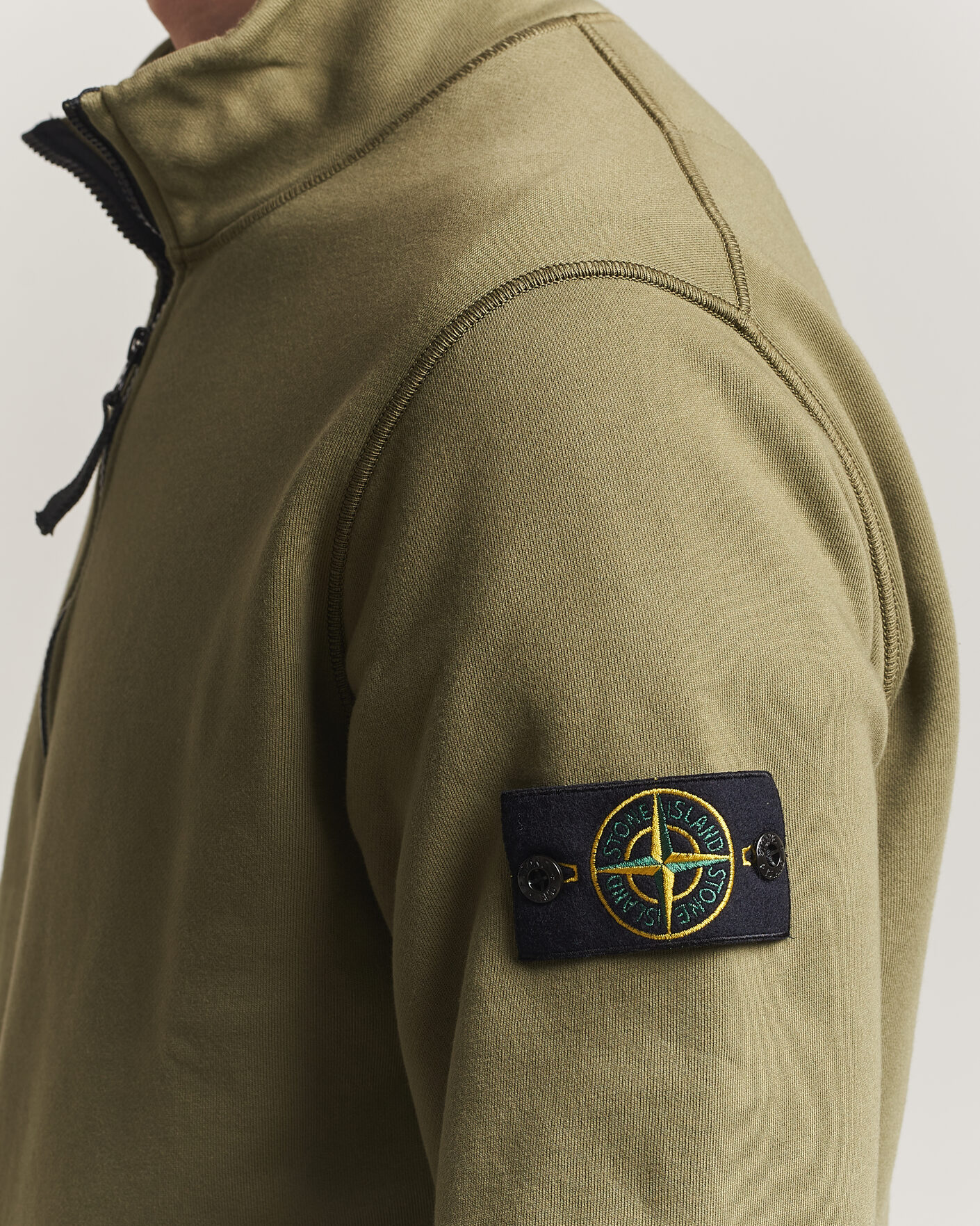 Herren | Pullover | Stone Island | Garment Dyed Fleece Half Zip Military Green