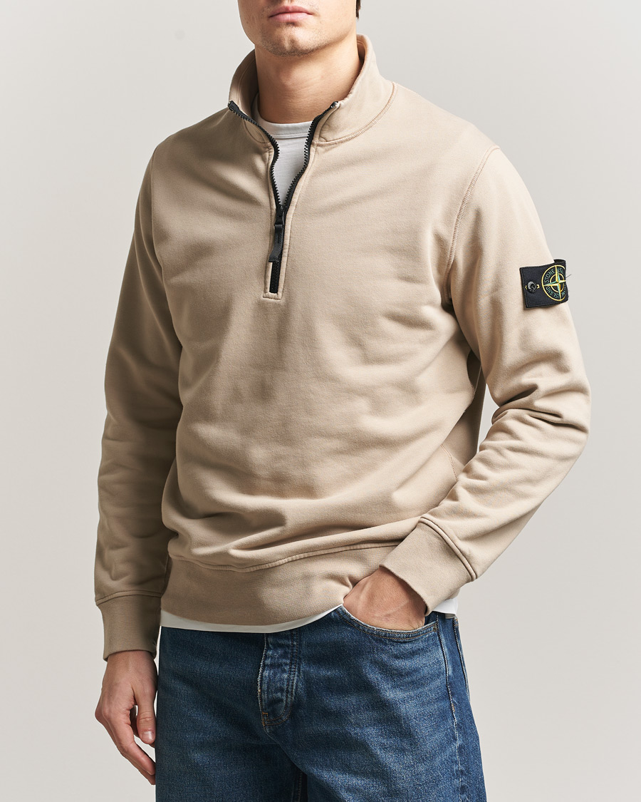 Herren | Pullover | Stone Island | Garment Dyed Fleece Half Zip Desert
