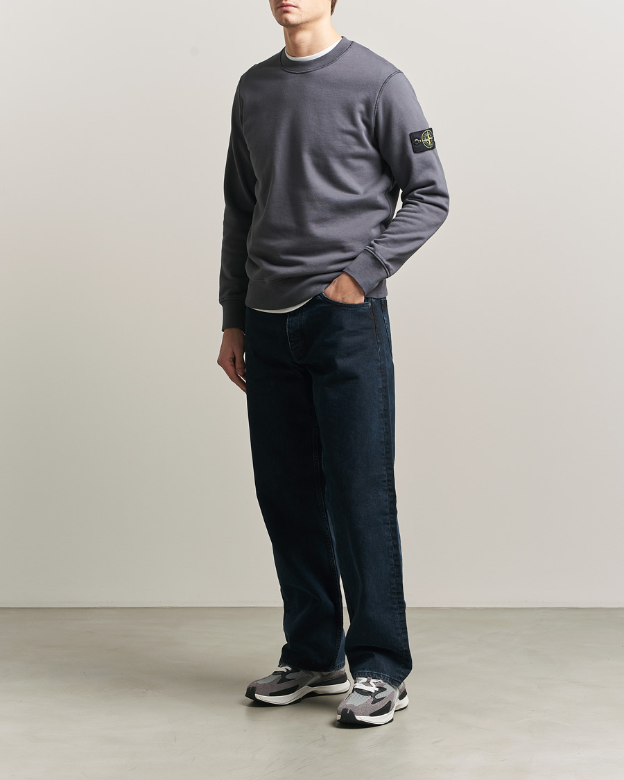 Herren | Pullover | Stone Island | Garment Dyed Fleece Sweatshirt Blue/Grey