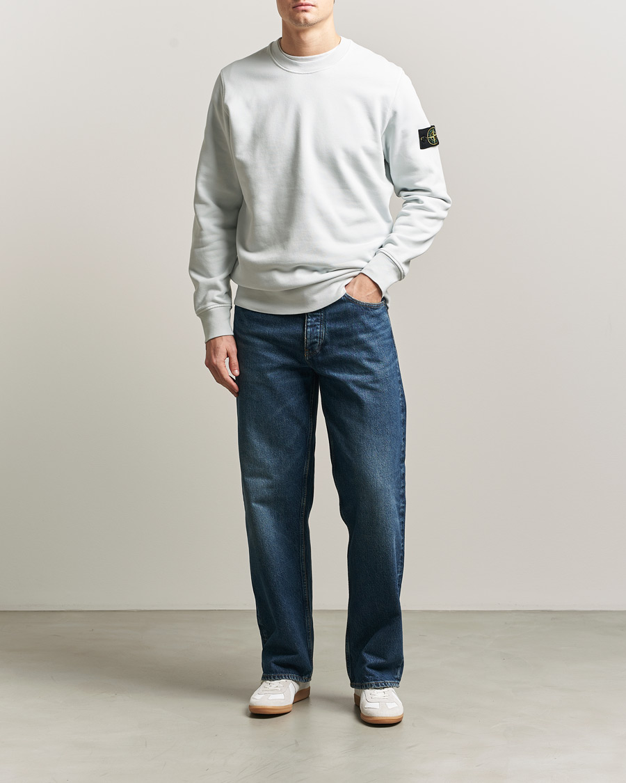 Herren | Pullover | Stone Island | Garment Dyed Fleece Sweatshirt Sky Blue