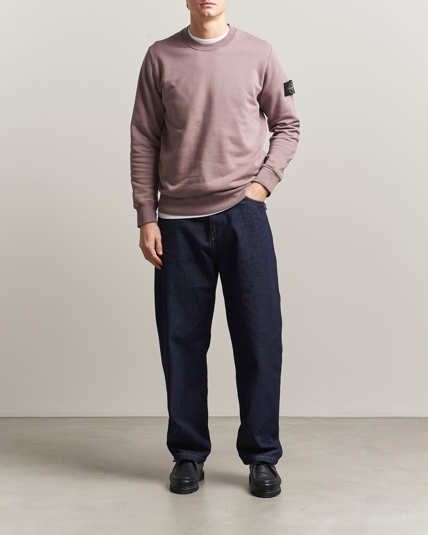 Herren | Pullover | Stone Island | Garment Dyed Fleece Sweatshirt Purple Grey