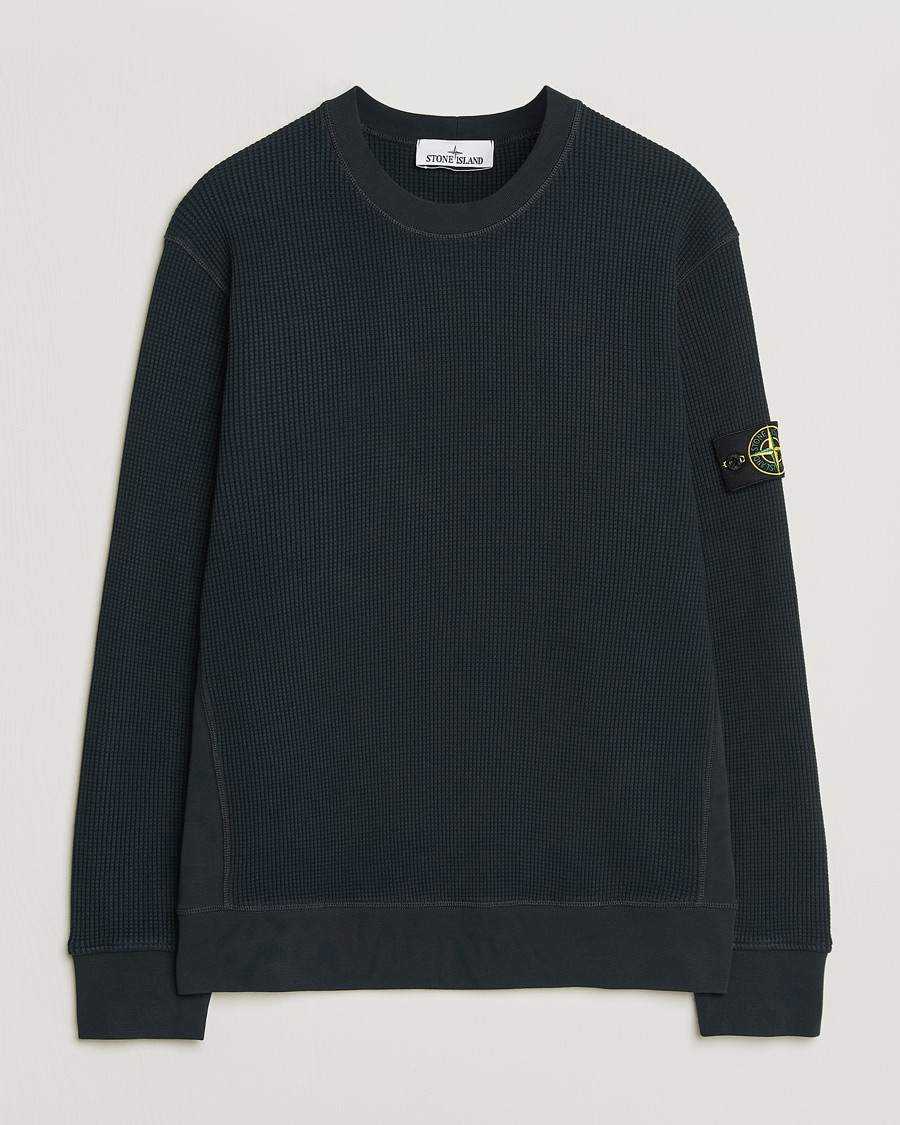 Herren | Pullover | Stone Island | Organic Cotton Waffle Fleece Sweatshirt Navy