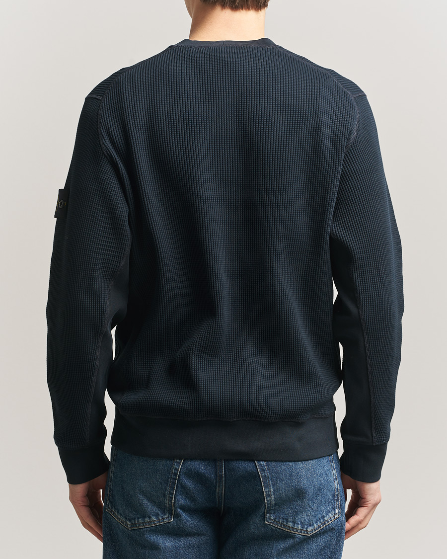 Herren | Pullover | Stone Island | Organic Cotton Waffle Fleece Sweatshirt Navy