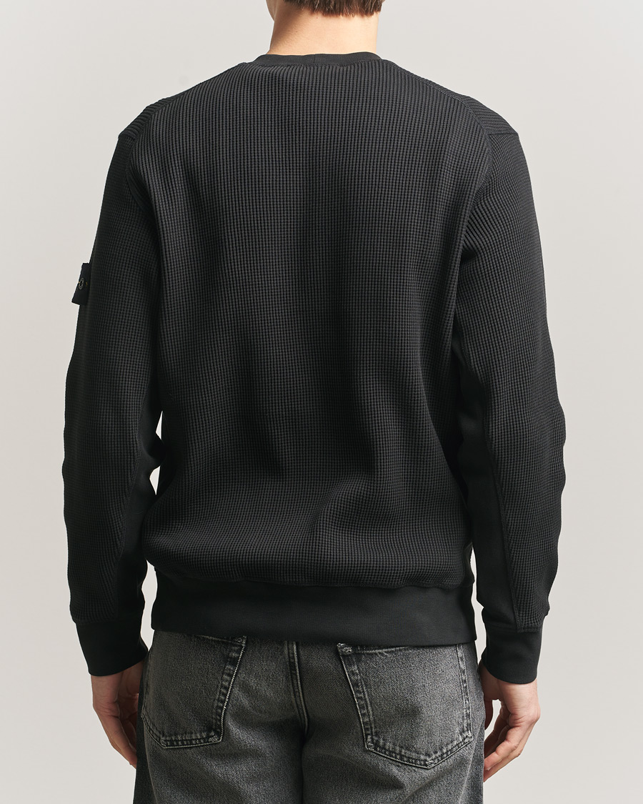 Herren | Pullover | Stone Island | Organic Cotton Waffle Fleece Sweatshirt Black