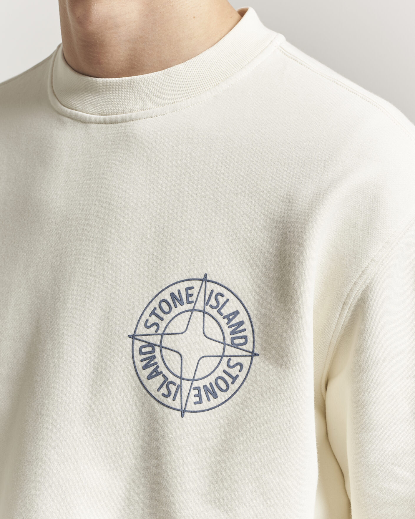 Herren | Pullover | Stone Island | Cotton Fleece Printed Logo Sweatshirt Ivory