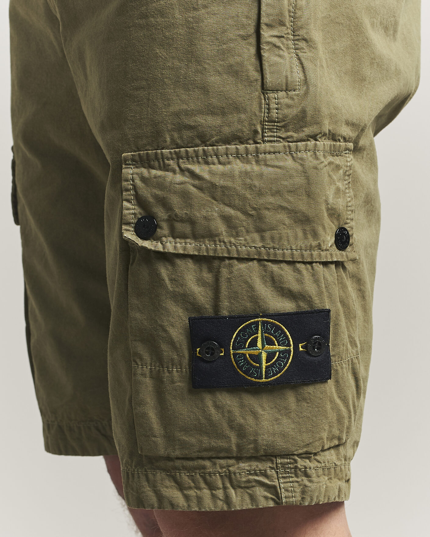 Herren | Shorts | Stone Island | Brushed Cotton Canvas Cargo Shorts Military Green