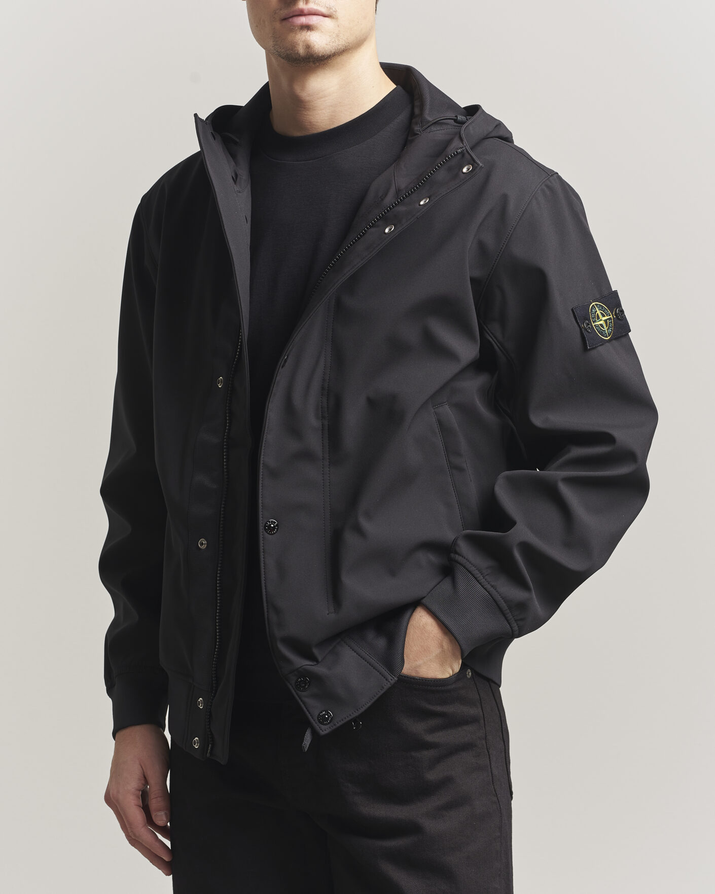 Herren | Jacken | Stone Island | Soft Shell Hooded Jacket Black