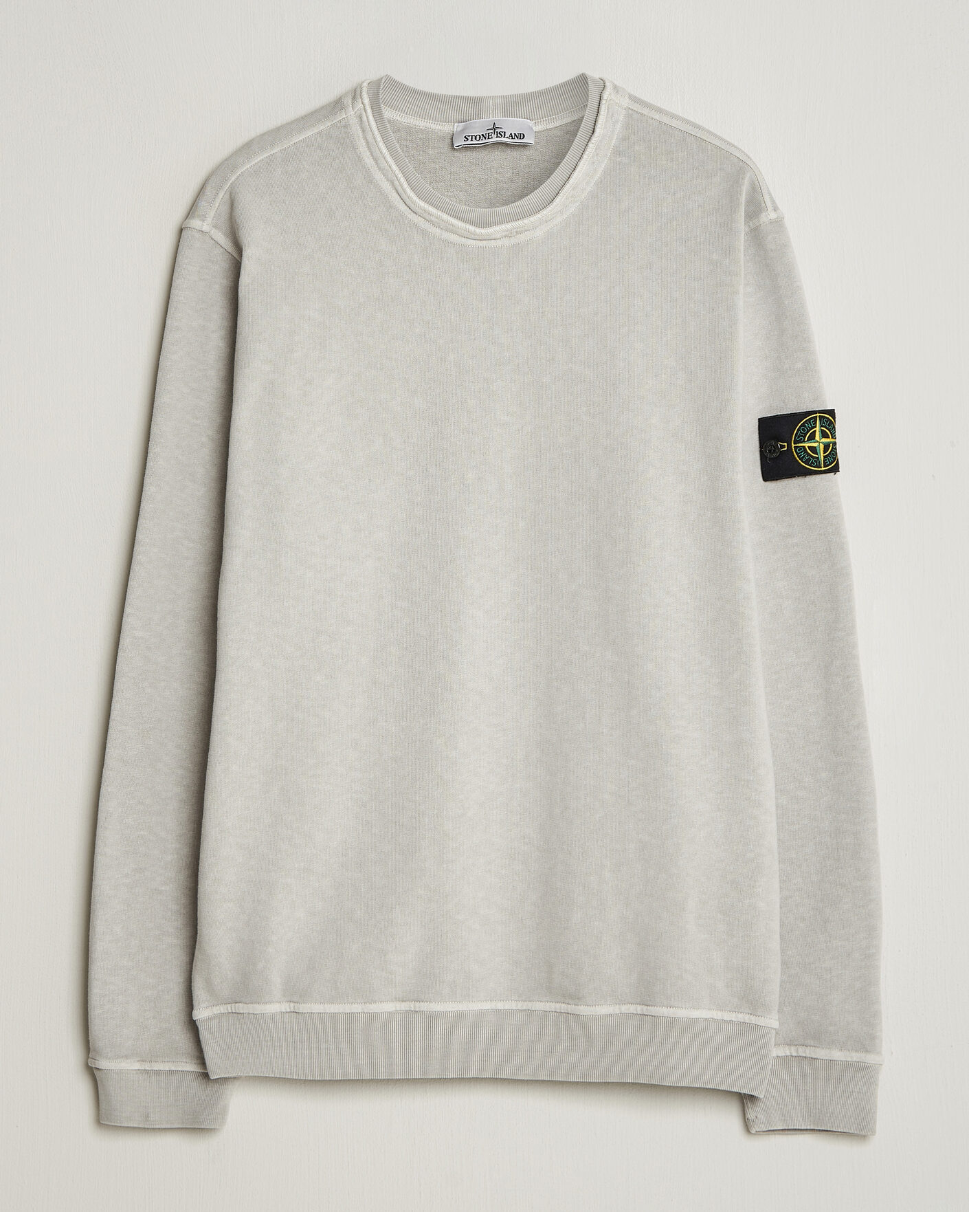 Herren | Pullover | Stone Island | Old Dyed Cotton Sweatshirt Pearl Grey