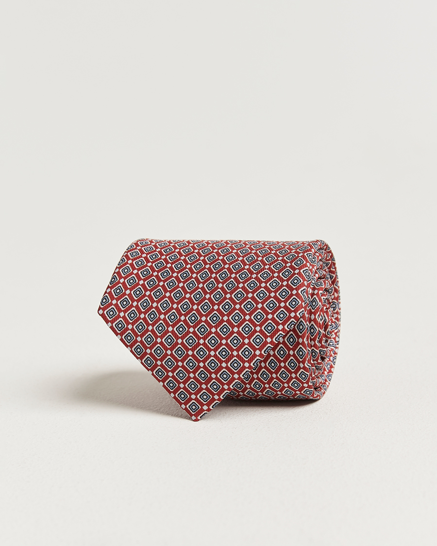 Herren | Krawatten | E. Marinella | 3-Fold Printed Silk Tie Red