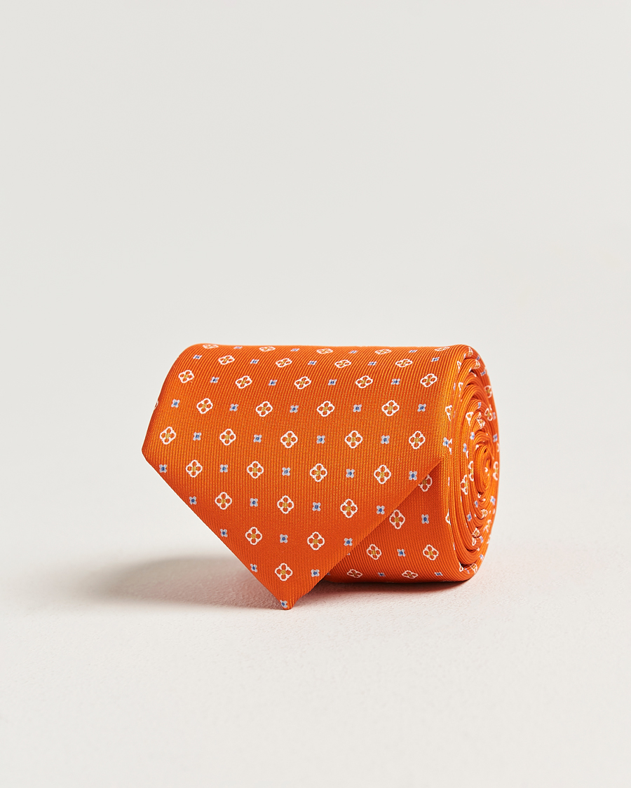 Herren | Krawatten | E. Marinella | 3-Fold Printed Silk Tie Orange 