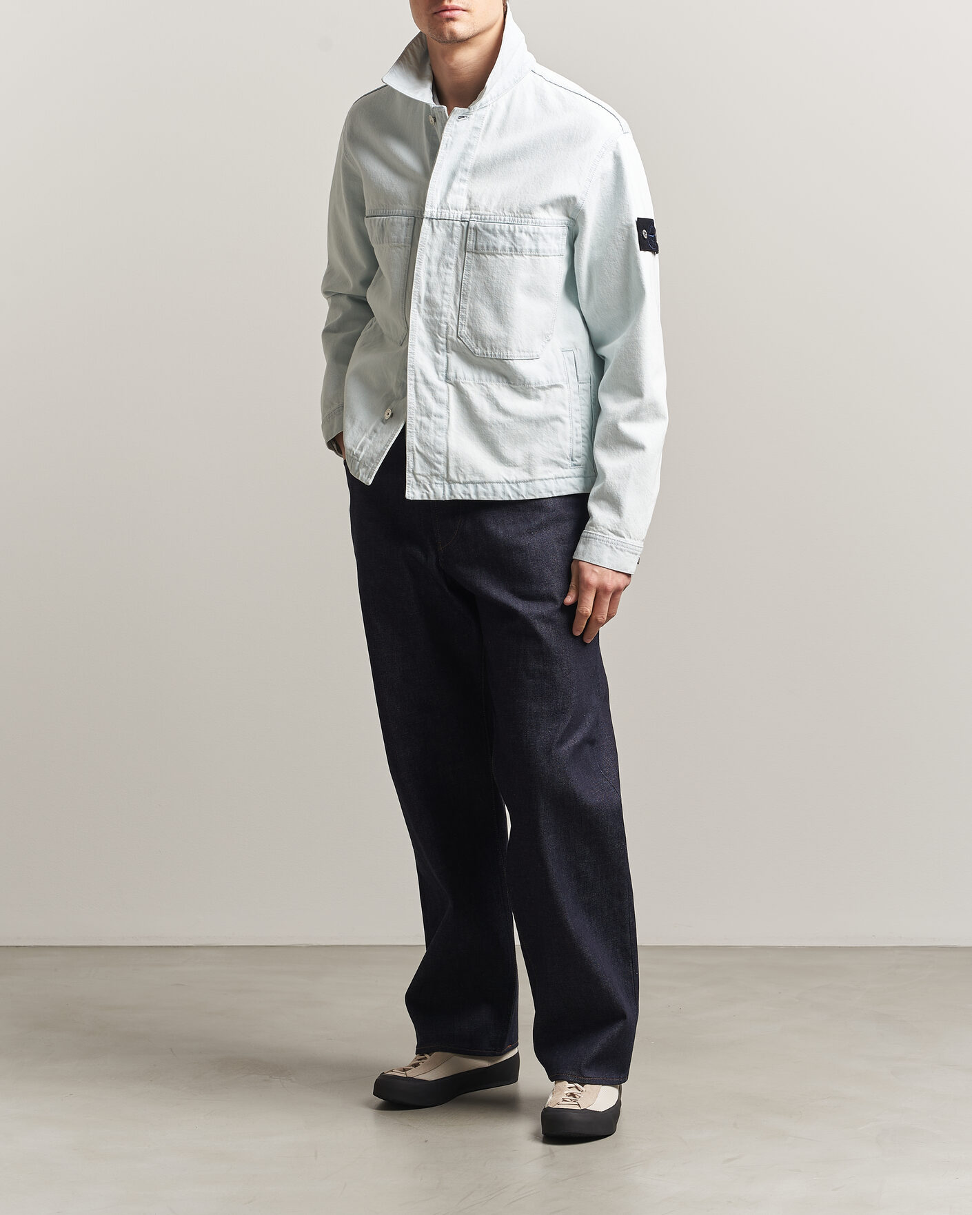 Herren | Hemden | Stone Island | Loose Fit Denim Jeans Blue Raw