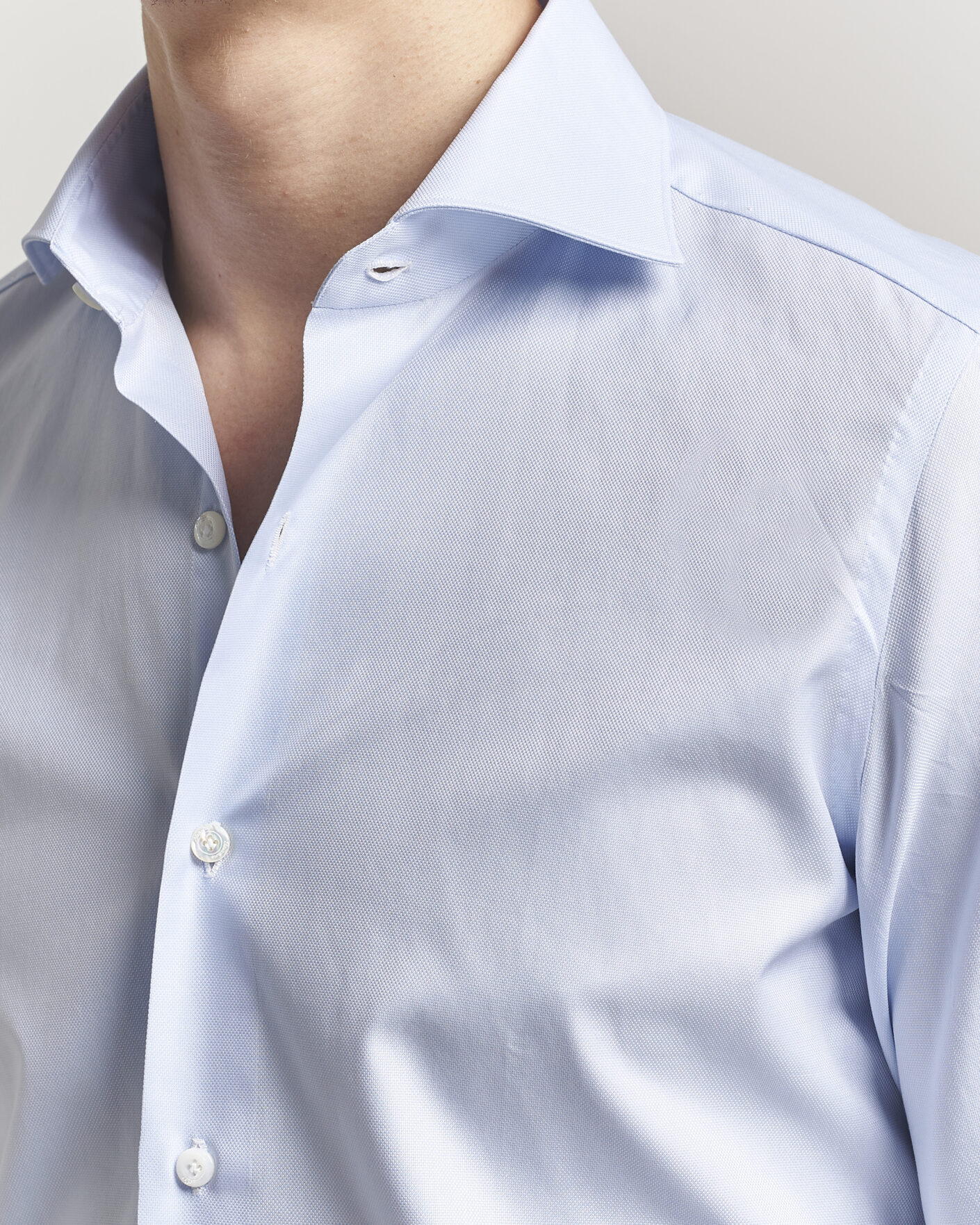 Herren | Hemden | Finamore Napoli | Milano Slim Royal Oxford Dress Shirt Light Blue