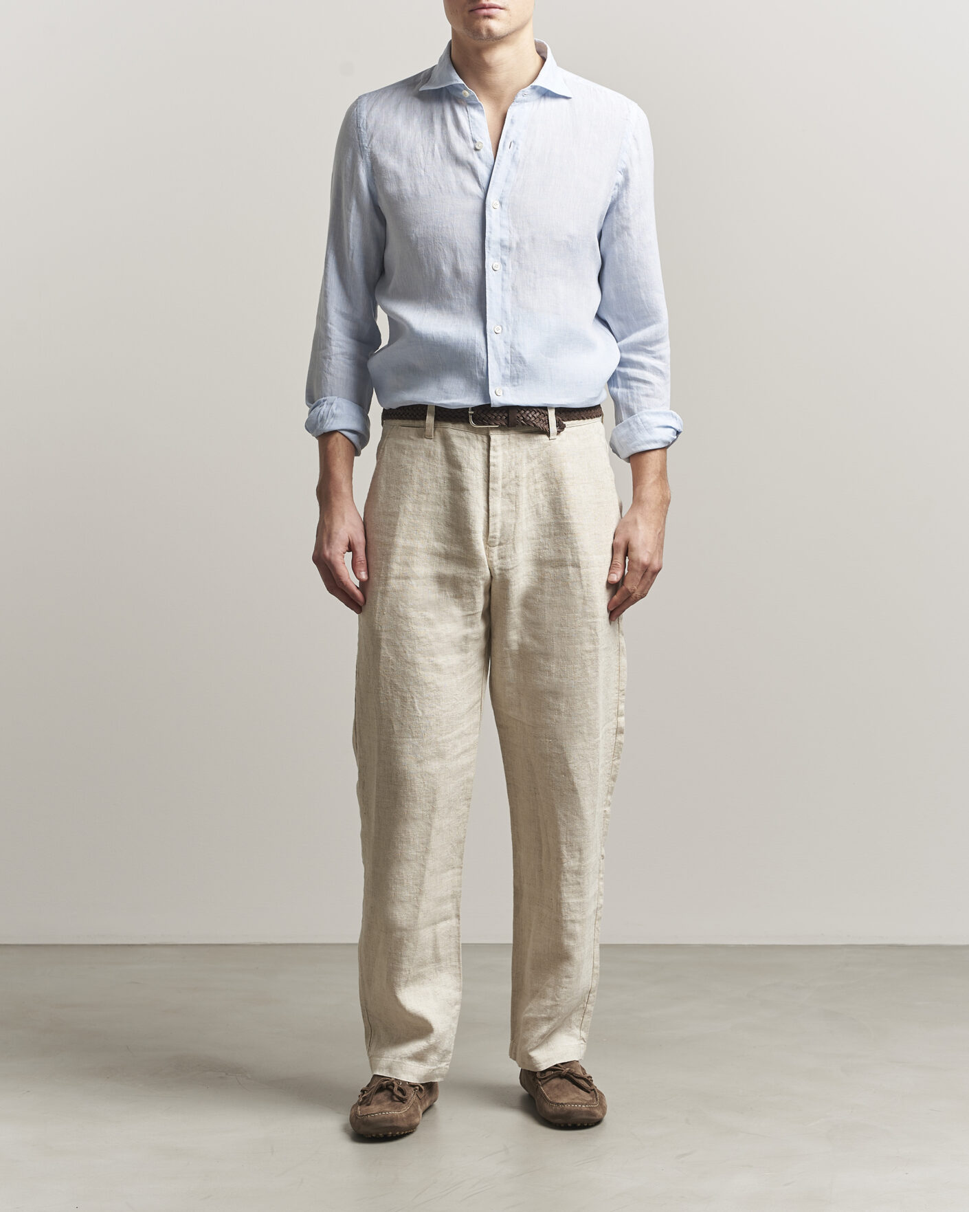 Herren | Hemden | Finamore Napoli | Gaeta Linen Shirt Light Blue