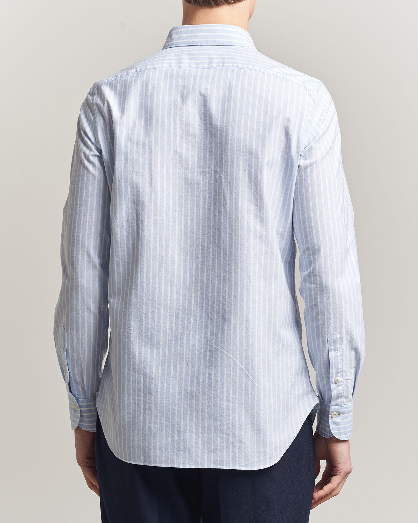 Herren | Hemden | Finamore Napoli | Gaeta Pinpoint Oxford Shirt Light Blue Stripe