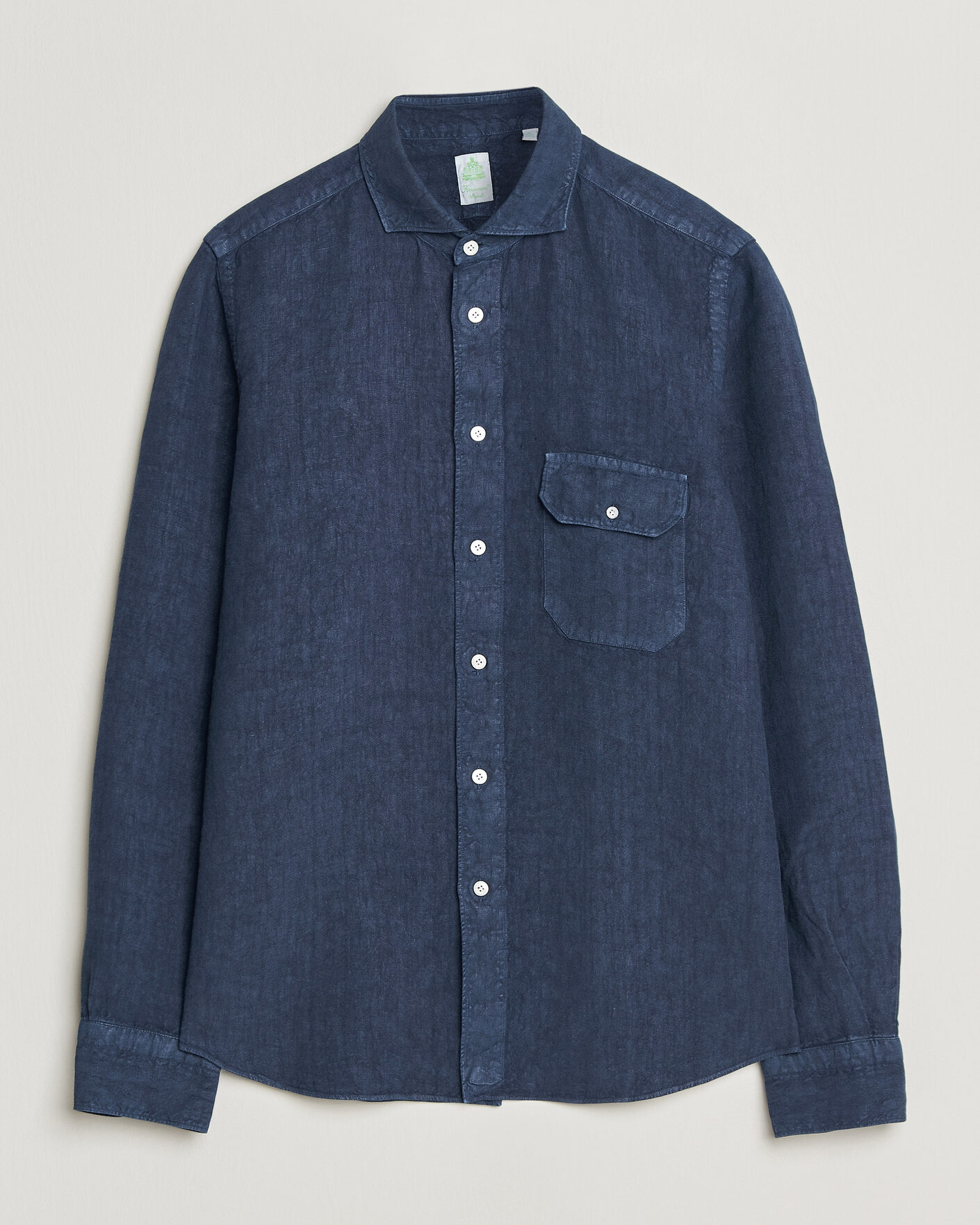 Herren | Hemden | Finamore Napoli | Salina Garment Dyed Linen Overshirt Navy