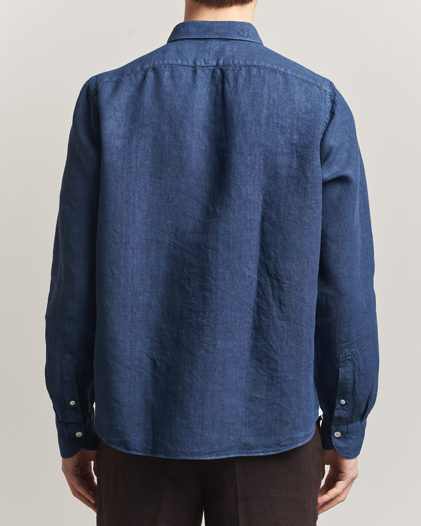 Herren | Hemden | Finamore Napoli | Salina Garment Dyed Linen Overshirt Navy