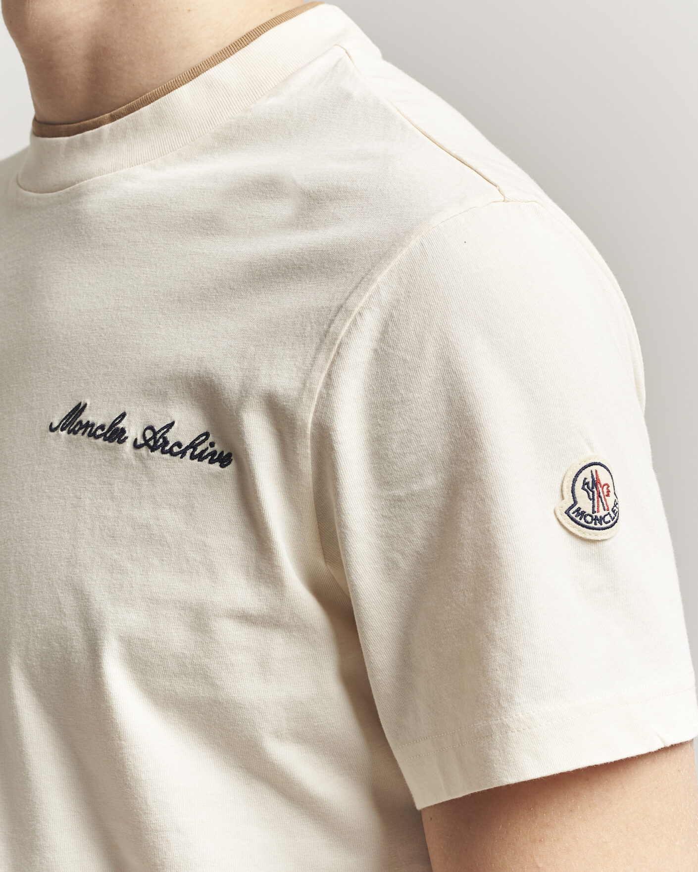 Herren | T-Shirts | Moncler | Signature Logo T-Shirt Off White