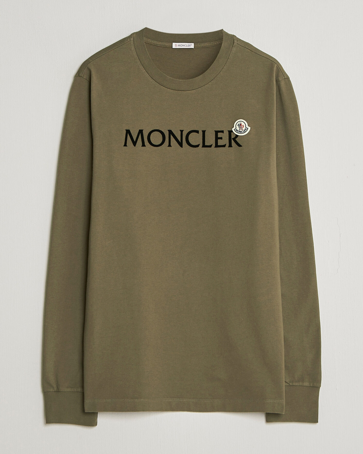 Herren | T-Shirts | Moncler | Lettering Logo Long Sleeve T-Shirt Desert