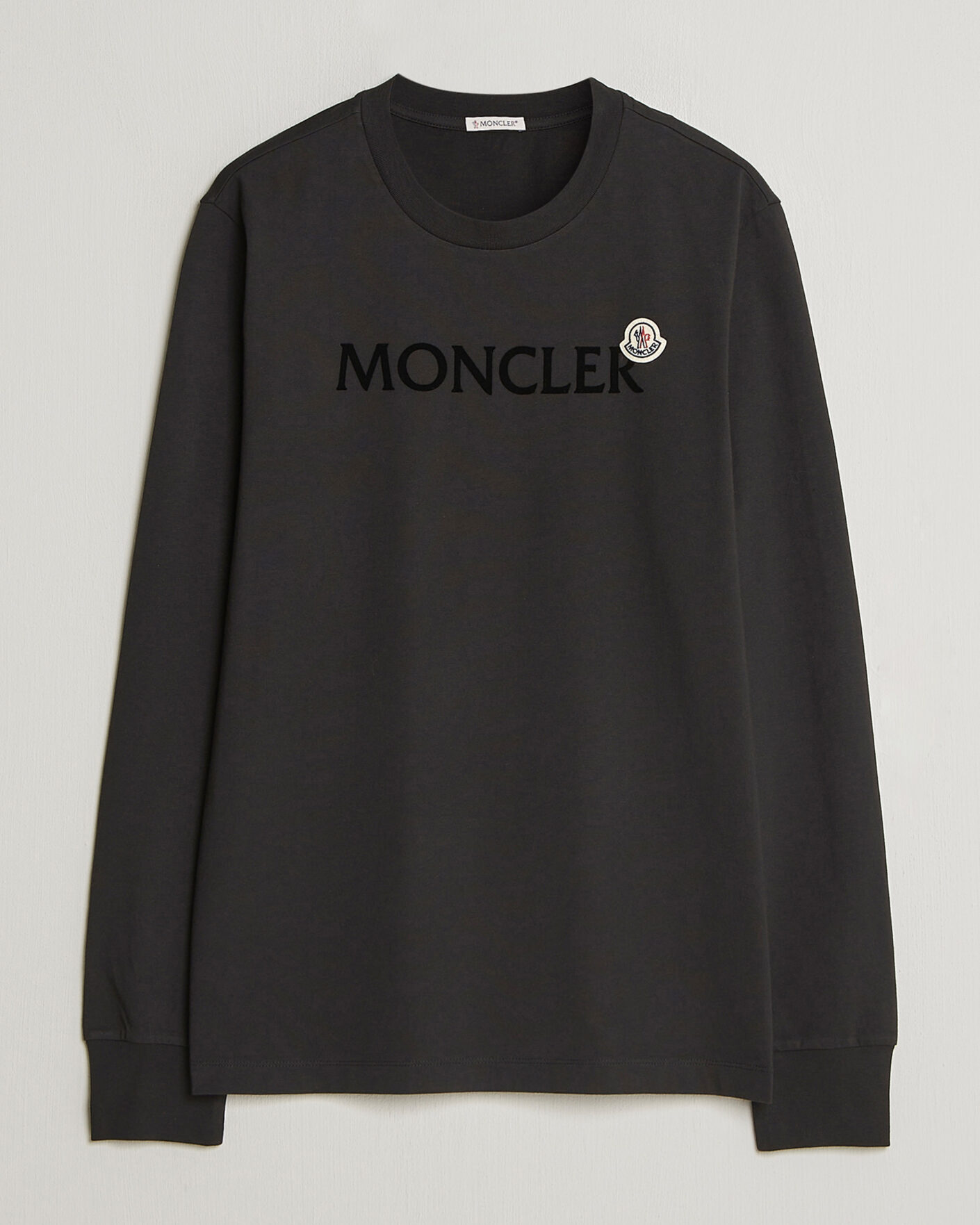 Herren | T-Shirts | Moncler | Lettering Logo Long Sleeve T-Shirt Black