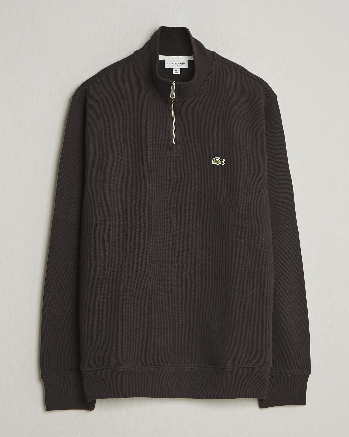 Herren | Pullover | Lacoste | Rib Interlock Half Zip Buffle Brown