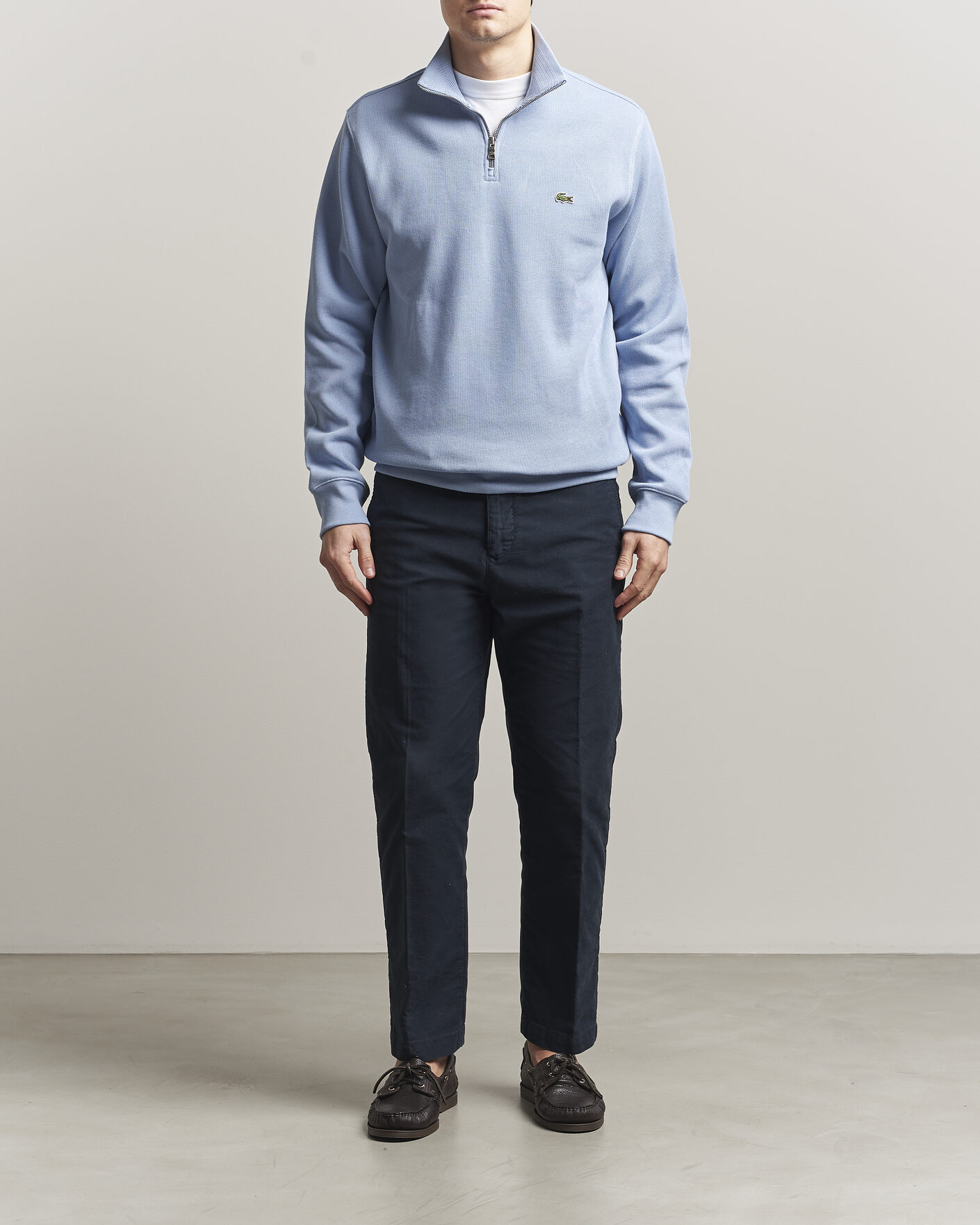 Herren | Pullover | Lacoste | Rib Interlock Half Zip Aphylla Blue