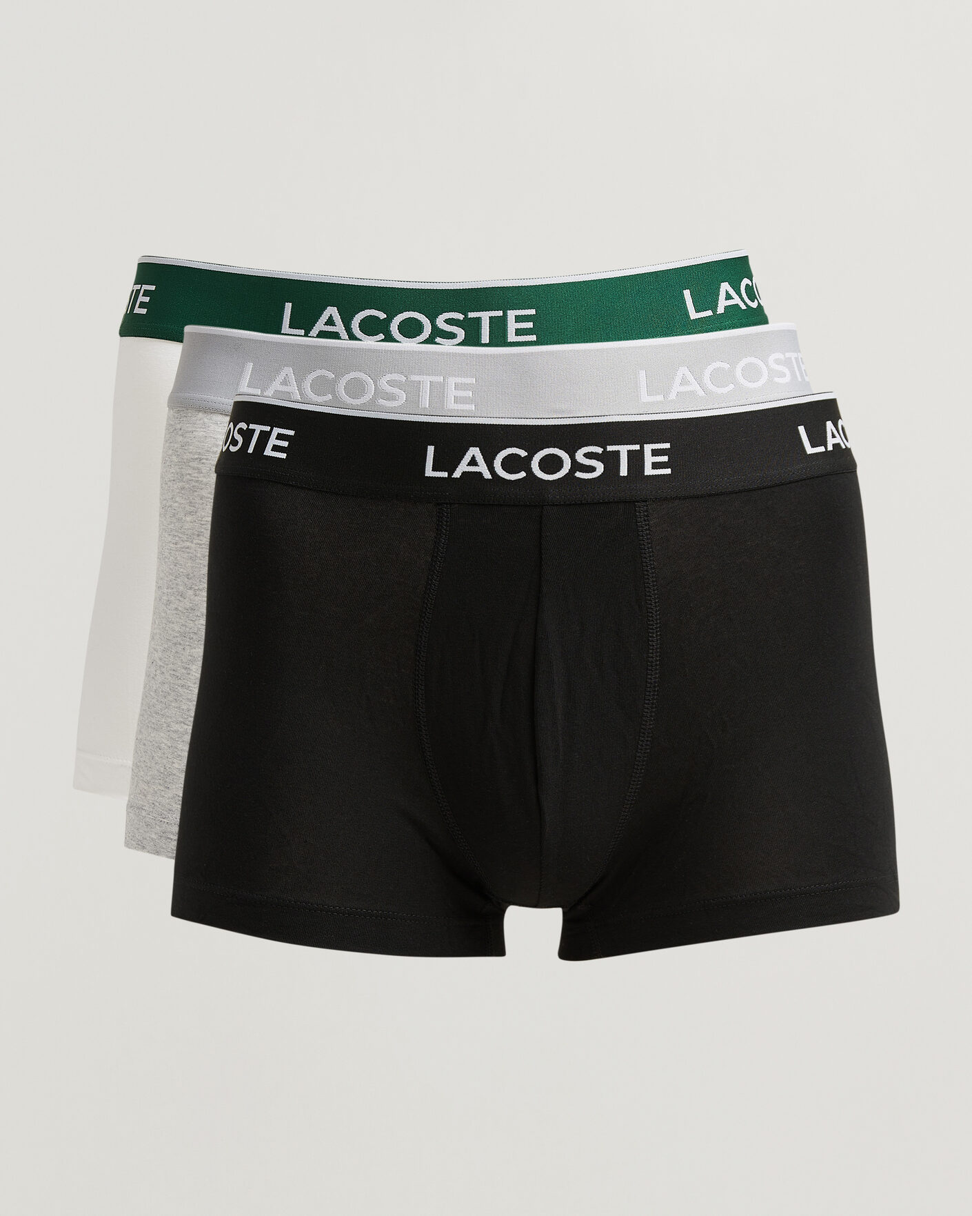 Herren | Unterwäsche | Lacoste | 3-Pack Stretch Cotton Trunks Black/White/Grey